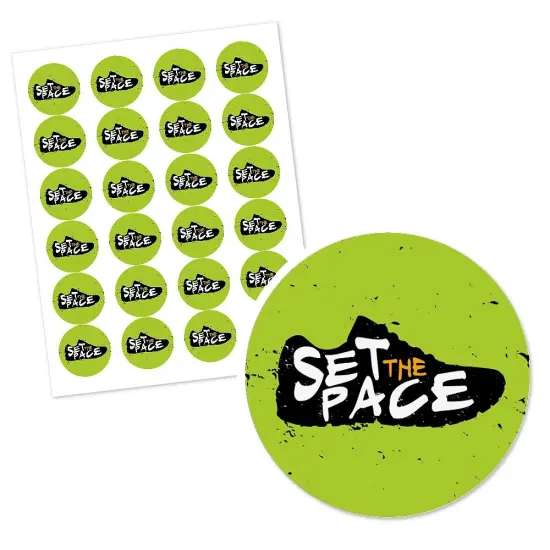 Big Dot of Happiness Set the Pace - Running - Track, Cross Country or Marathon Party Circle Sticker Labels - 24 Count {3}
