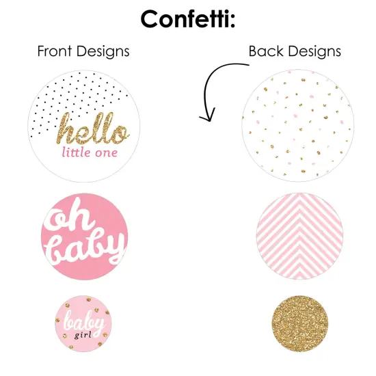 Big Dot of Happiness Hello Little One - Pink and Gold - Girl Baby Shower Decor and Confetti - Terrific Table Centerpiece Kit - Set of 30 {7}