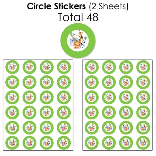 Big Dot of Happiness Jungle Party Animals - Safari Zoo Animal Birthday Party or Baby Shower Candy Favor Sticker Kit - 304 Pieces {7}