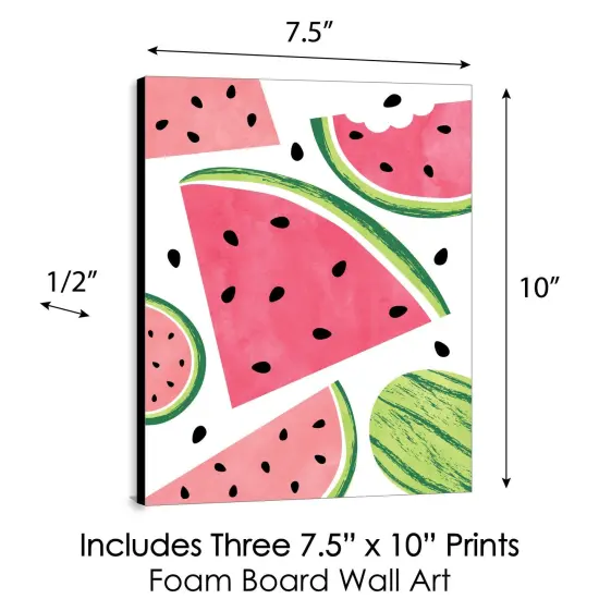 Big Dot of Happiness Sweet Watermelon - Fruit Kitchen Wall Art and Kids Room Decor - 7.5 x 10 inches - Set of 3 Prints {6}
