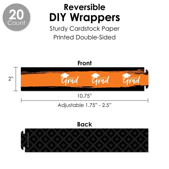 Big Dot of Happiness Orange Grad - Best is Yet to Come - Orange Graduation Party Favors and Cupcake Kit - Fabulous Favor Party Pack - 100 Pieces {4}