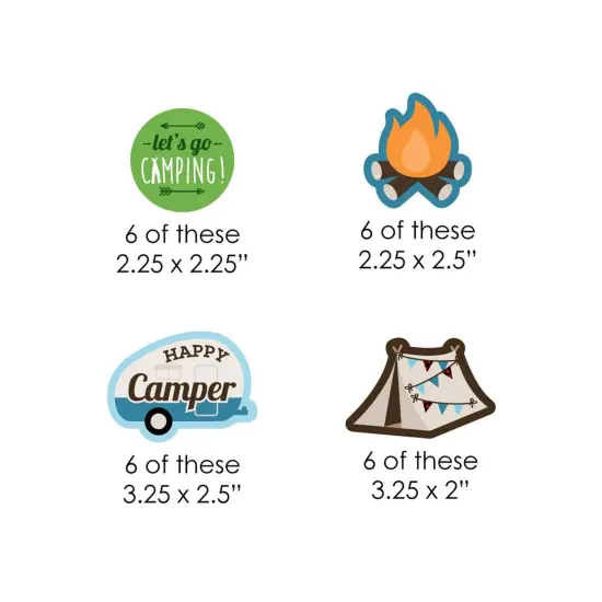 Big Dot of Happiness Happy Camper - Paper Straw Decor - Camping Baby Shower or Birthday Party Striped Decorative Straws - Set of 24 {3}