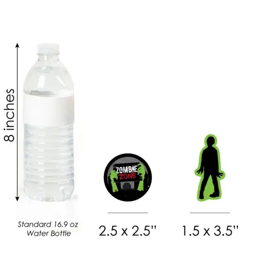 Big Dot of Happiness Zombie Zone - DIY Shaped Halloween or Birthday Zombie Crawl Party Cut-Outs - 24 Count {4}