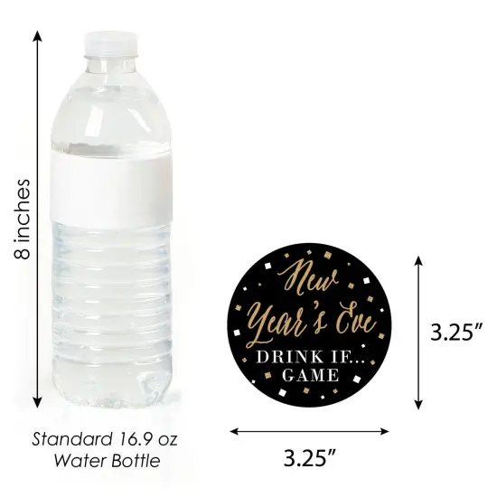 Big Dot of Happiness Drink If New Year's Eve - Gold - New Years Eve Party Game - Set of 24 {4}