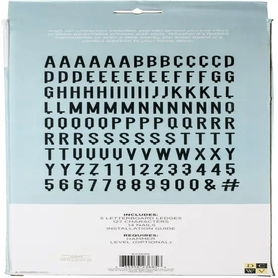 DCWV Letterboard 16"X1.5" With 2" Letters-Ledge 5/Pkg {3}