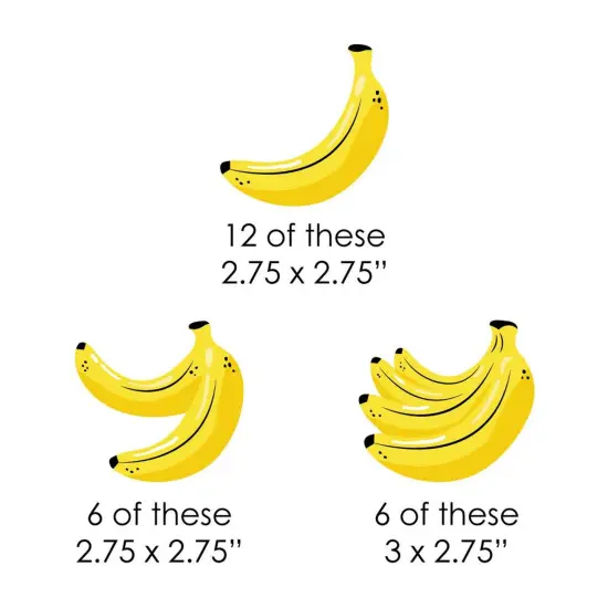 Big Dot of Happiness Let's Go Bananas - DIY Shaped Tropical Party Cut-Outs - 24 Count {3}