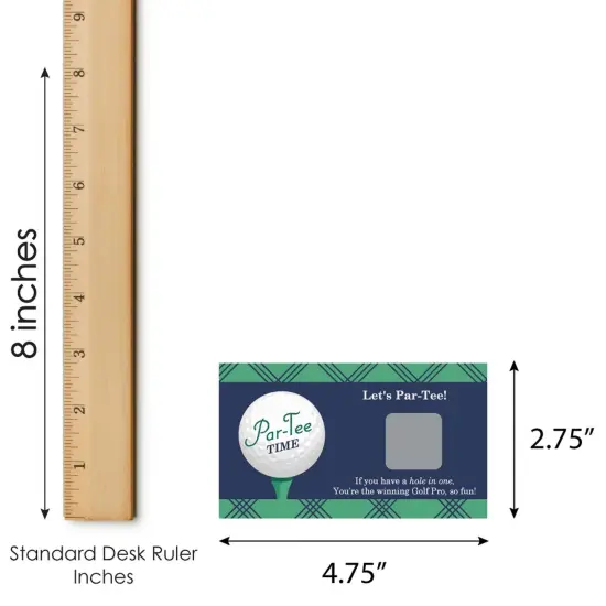 Big Dot of Happiness Par-Tee Time - Golf - Birthday or Retirement Party Game Scratch Off Cards - 22 Count {7}