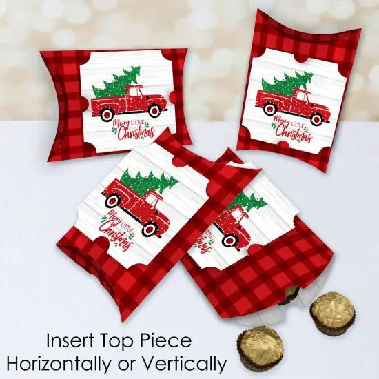 Big Dot of Happiness Merry Little Christmas Tree - Favor Gift Boxes - Red Truck Christmas Party Large Pillow Boxes - Set of 12 {4}