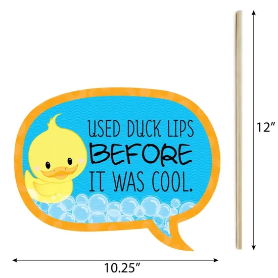 Big Dot of Happiness Funny Ducky Duck - Baby Shower or Birthday Party Photo Booth Props Kit - 10 Piece {6}