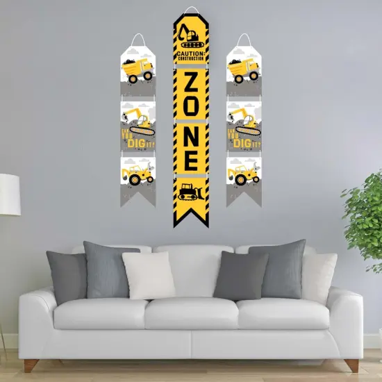 Big Dot of Happiness Dig It - Construction Party Zone - Hanging Vertical Paper Door Banners - Baby Shower Birthday Party Wall Kit - Indoor Door Decor {3}