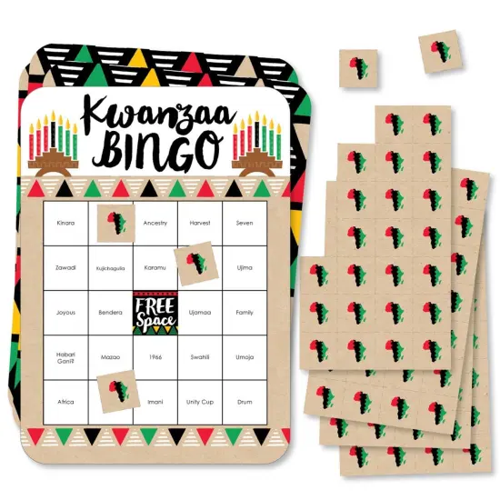Big Dot of Happiness Happy Kwanzaa - Bingo Cards and Markers - Party Bingo Game - Set of 18 {1}