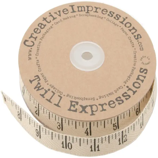 Creative Impressions Printed Twill .5"X25yd-Antique Ruler {1}