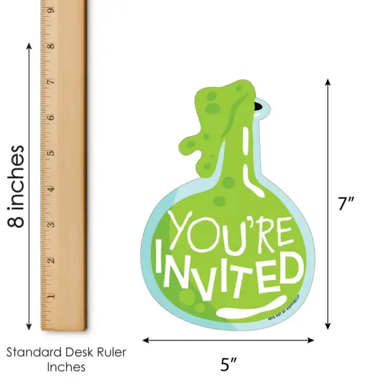 Big Dot of Happiness Scientist Lab - Shaped Fill-In Invites - Baby Shower or Birthday Party Invitation Cards with Envelopes - Set of 12 {7}