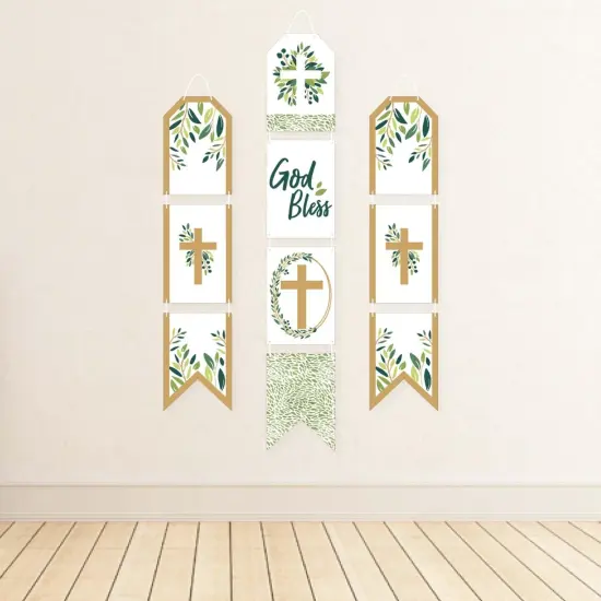 Big Dot of Happiness Elegant Cross - Hanging Vertical Paper Door Banners - Religious Party Wall Decoration Kit - Indoor Door Decor {4}