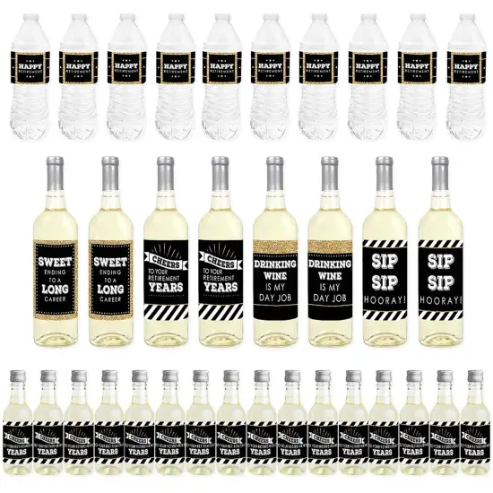 Big Dot of Happiness Happy Retirement - Retirement Party Decorations - Beverage Bar Kit - 34 Pieces {1}