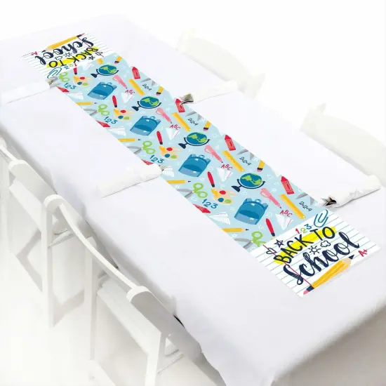 Big Dot of Happiness Back to School - Petite First Day of School Classroom Decorations Paper Table Runner - 12 x 60 inches {1}