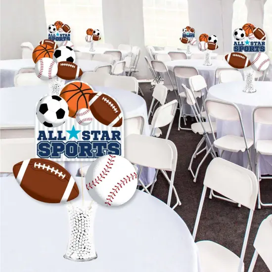 Big Dot of Happiness Go, Fight, Win - Sports - Baby Shower or Birthday Party Centerpiece Sticks - Showstopper Table Toppers - 35 Pieces {3}