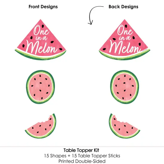 Big Dot of Happiness Sweet Watermelon - Fruit Party Centerpiece Sticks - Table Toppers - Set of 15 {6}