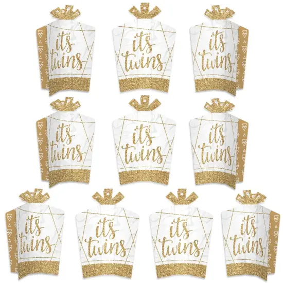 Big Dot of Happiness It's Twins - Table Decorations - Gold Twins Baby Shower Fold and Flare Centerpieces - 10 Count {1}