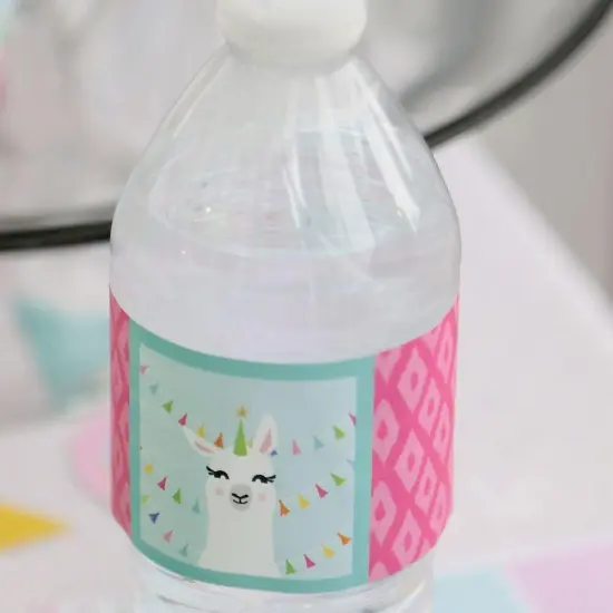 Big Dot of Happiness Whole Llama Fun - Llama Fiesta Baby Shower or Birthday Party Water Bottle Sticker Labels - Set of 20 {7}