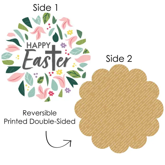 Big Dot of Happiness Religious Easter - Christian Holiday Party Round Table Decorations - Paper Chargers - Place Setting For 12 {4}