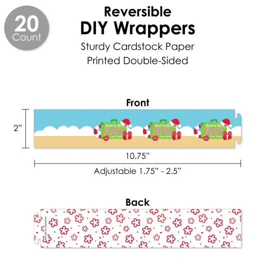 Big Dot of Happiness Tropical Christmas - Beach Santa Holiday Party Favors and Cupcake Kit - Fabulous Favor Party Pack - 100 Pieces {4}