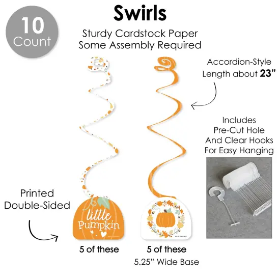 Big Dot of Happiness Little Pumpkin - Fall Birthday Party or Baby Shower Supplies Decoration Kit - Decor Galore Party Pack - 51 Pieces {6}