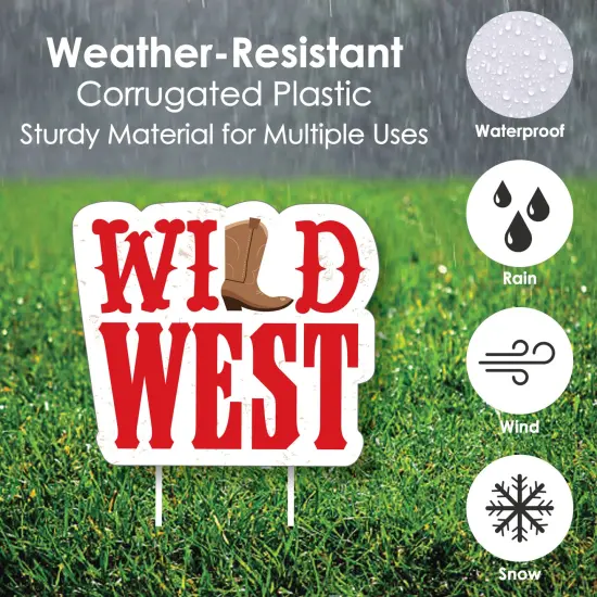 Big Dot of Happiness Western Hoedown - Cowboy Hat, Boots & Sheriff Badge Lawn Decorations - Outdoor Wild West Cowboy Party Yard Decorations - 10 Piece {6}