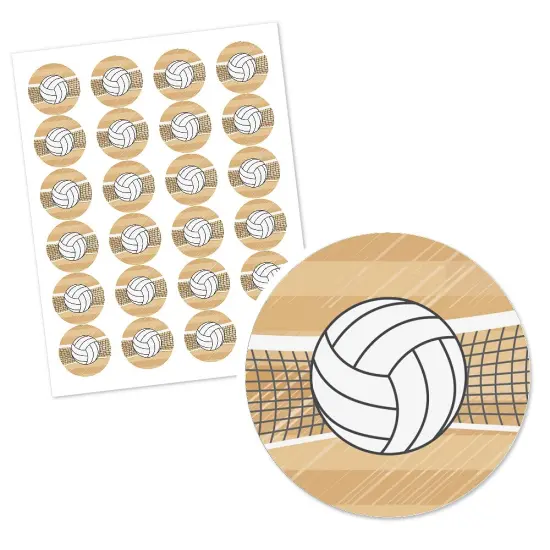 Big Dot of Happiness Bump, Set, Spike - Volleyball - Baby Shower or Birthday Party Circle Sticker Labels - 24 Count {3}