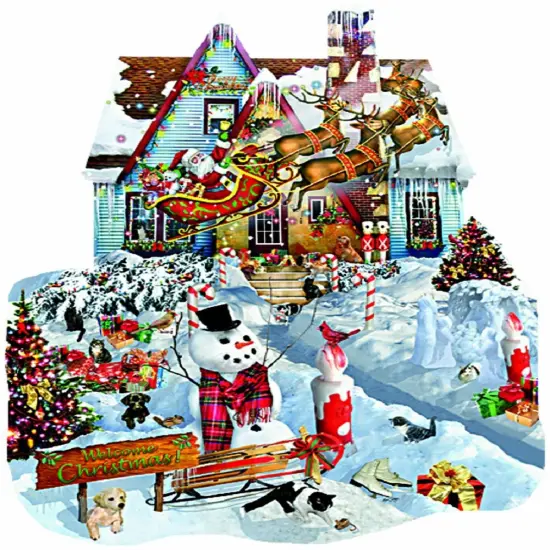 Sunsout Christmas at Our House 1000 pc Special Shape Christmas Jigsaw Puzzle 95539 {1}