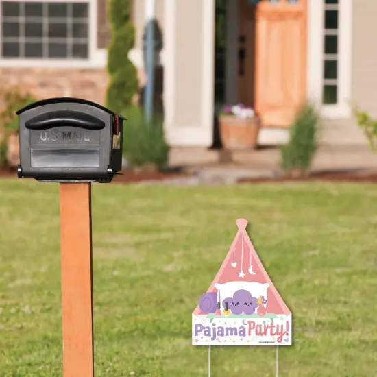 Big Dot of Happiness Pajama Slumber Party - Outdoor Lawn Sign - Girls Sleepover Birthday Party Yard Sign - 1 Piece {3}