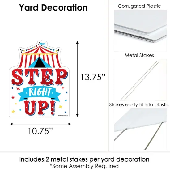 Big Dot of Happiness Carnival - Step Right Up Circus - Outdoor Lawn Sign - Carnival Themed Party Yard Sign - 1 Piece {7}