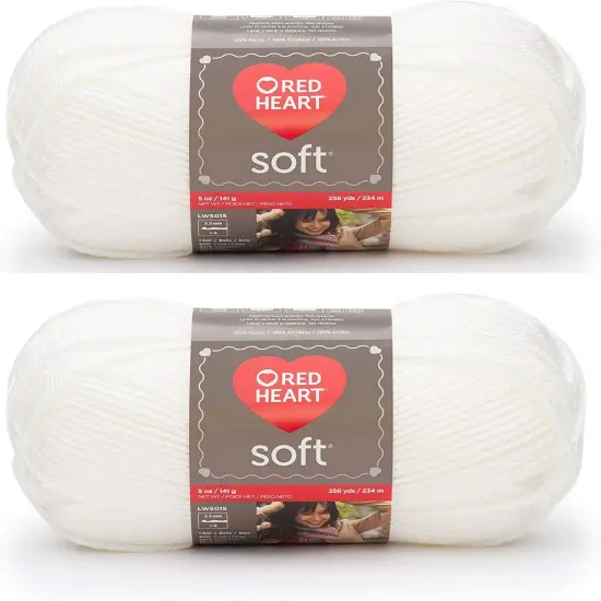 (Pack of 2) Red Heart Soft Yarn-White {1}