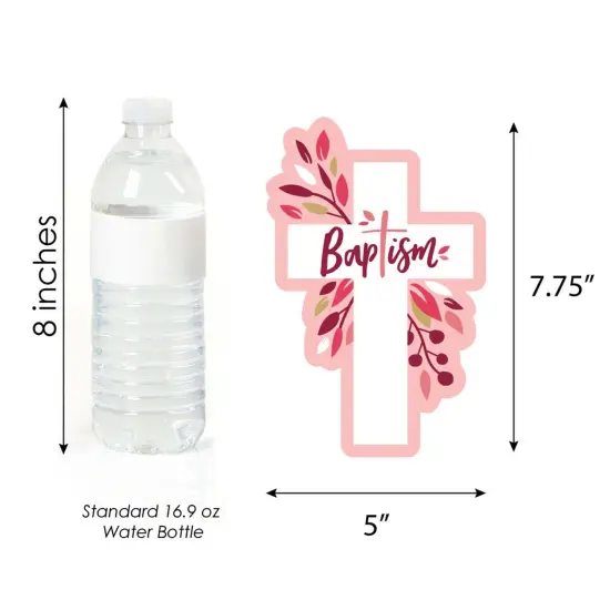 Big Dot of Happiness Baptism Pink Elegant Cross - Decorations DIY Girl Religious Party Essentials - Set of 20 {6}