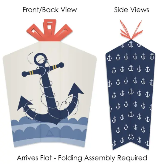 Big Dot of Happiness Ahoy - Nautical - Table Decorations - Baby Shower or Birthday Party Fold and Flare Centerpieces - 10 Count {3}
