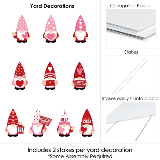 Big Dot of Happiness Valentine Gnomes - Lawn Decorations - Outdoor Valentine's Day Party Yard Decorations - 10 Piece {7}