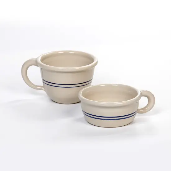 Martinez Pottery Heritage Blue Stripe Stoneware Small Chili Bowl {3}