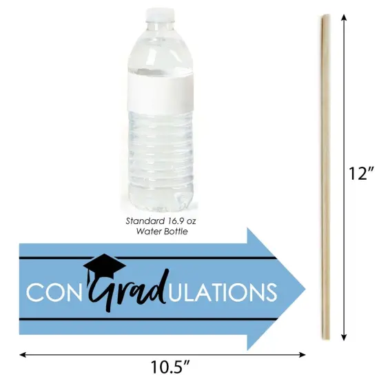 Big Dot of Happiness Funny Light Blue Graduation Party Photo Booth Props Kit - 10 Piece {6}