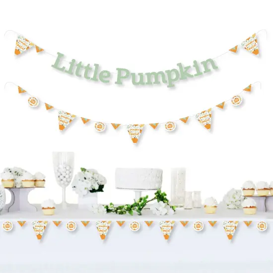 Big Dot of Happiness Little Pumpkin - Fall Birthday Party or Baby Shower Letter Banner Decoration 36 Banner Cutouts and Little Pumpkin Banner Letters {3}