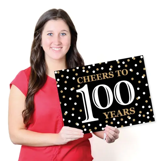 Big Dot of Happiness Adult 100th Birthday - Gold - Party Table Decorations - Birthday Party Placemats - Set of 16 {7}
