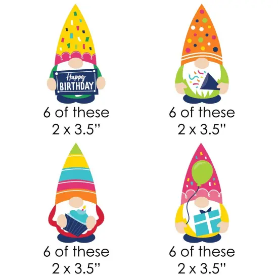 Big Dot of Happiness Gnome Birthday - DIY Shaped Happy Birthday Party Cut-Outs - 24 Count {3}
