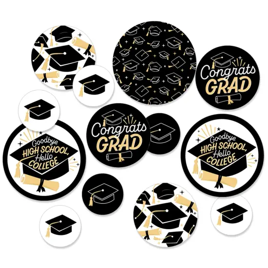 Big Dot of Happiness Hello College Graduation Party Giant Circle Confetti - Party Decorations - Large Confetti 27 Count {1}