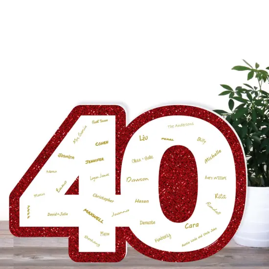 Big Dot of Happiness We Still Do - 40th Wedding Anniversary - Guest Book Sign - Anniversary Party Guestbook Alternative - Signature Mat {4}