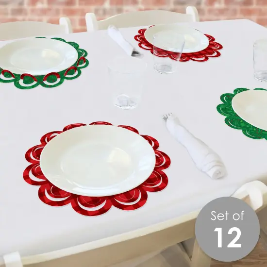 Big Dot of Happiness Merry Little Christmas Tree - Red Truck Christmas Party Round Table Decorations - Paper Chargers - Place Setting For 12 {3}