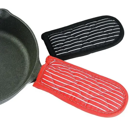 Lodge 2HH2 Hot Handle Pads for Cast Iron Cookware Set of 2 Black and Red {5}