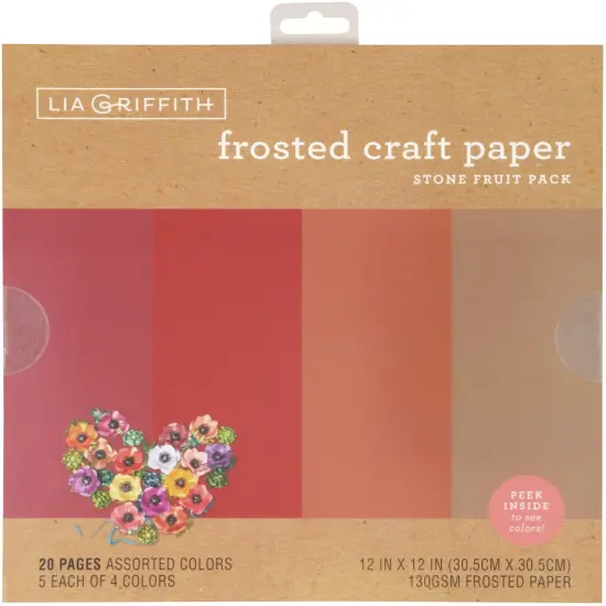 Lia Griffith Frosted Craft Tissue Paper 12"X12" 20/Pkg-Stone Fruit-Reds {1}