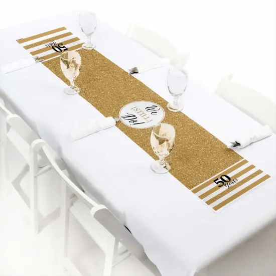 Big Dot of Happiness We Still Do - 50th Wedding Anniversary - Petite Anniversary Party Paper Table Runner - 12 x 60 inches {1}