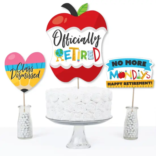 Big Dot of Happiness Teacher Retirement - Happy Retirement Party Centerpiece Sticks - Table Toppers - Set of 15 {4}