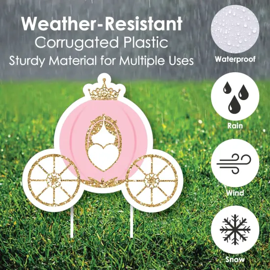 Big Dot of Happiness Little Princess Crown - Yard Sign & Outdoor Lawn Decorations - Princess Baby Shower or Birthday Party Yard Signs - Set of 8 {4}