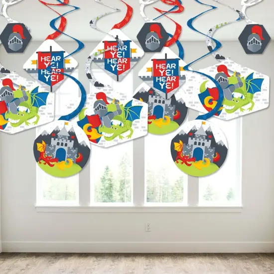 Big Dot of Happiness Calling All Knights and Dragons - Medieval Party or Birthday Party Hanging Decor - Party Decoration Swirls - Set of 40 {4}